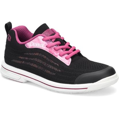 Picture of Dexter Women's DexLite Knit Black Pink Bowling Shoes
