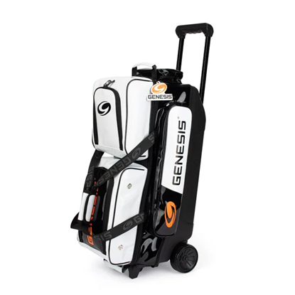 Picture of Genesis Sleek Gloss 3 Ball Triple Roller White Black Bowling Bag