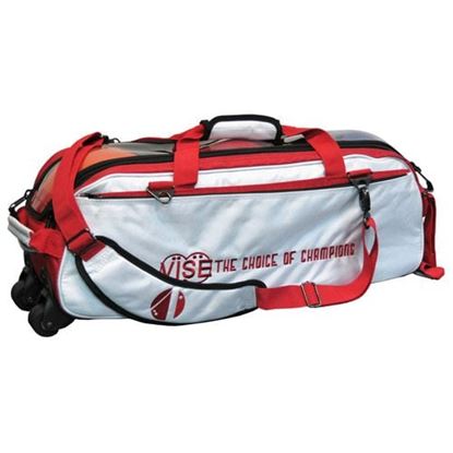 Picture of VISE 3 Ball Triple Tote White Red Bowling Bag