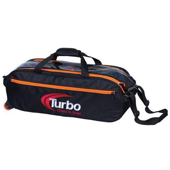 Picture of Turbo Pursuit 3 Ball Travel Tote Black Orange Bowling Bag